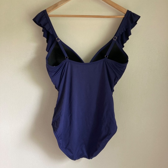 Liz Claiborne Navy One Piece Swimsuit - Picture 3 of 5